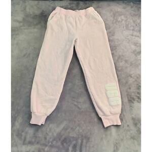 Ugg Sweatpants Sz M Sherpa Lines Joggers Pockets Logo Unisex Pink Winter C21-37